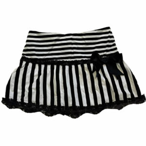 Goth Striped Lace Mini Skirt